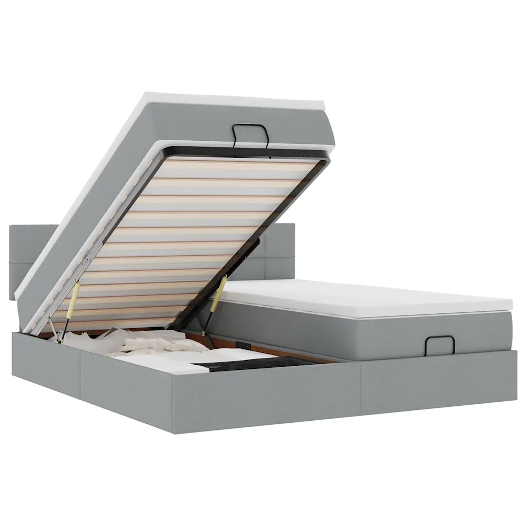 Struttura Letto Pouf con Materassi 160x200 cm in Tessuto 3311987