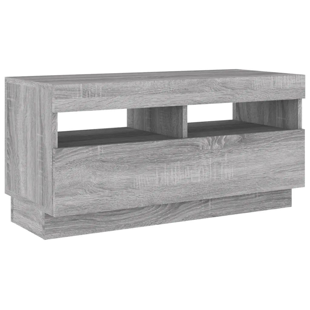 Set Mobili TV 2 pz | Armadietto TV | Mobile Porta TV con Luci LED Grigio Sonoma Legno Multistrato