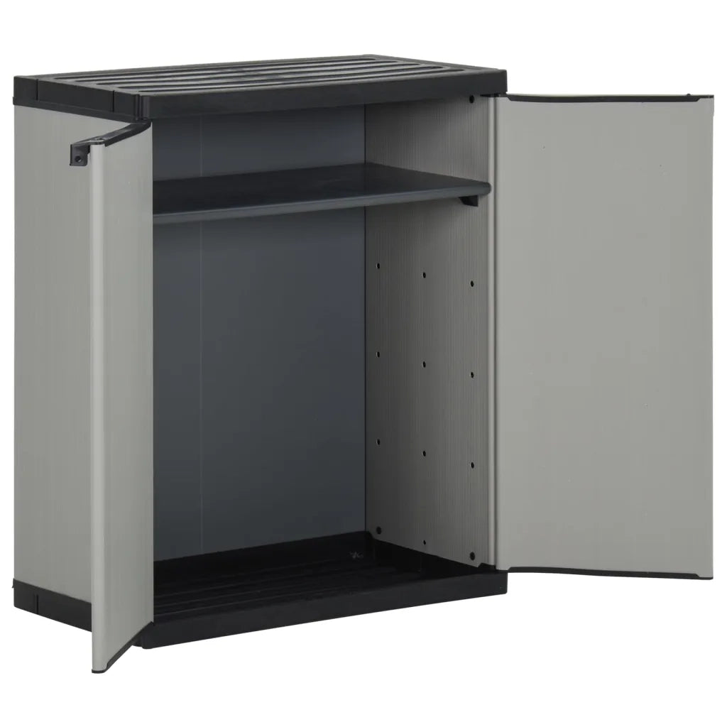 Armadio per Rifiuti da Giardino Grigio e Nero 68x40x85 cm in PP 340987