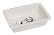 Biscottini Porta saponetta svuota tasche in porcellana bianca decorata "Le Bain Paris" L14xPR9,8xH4 cm