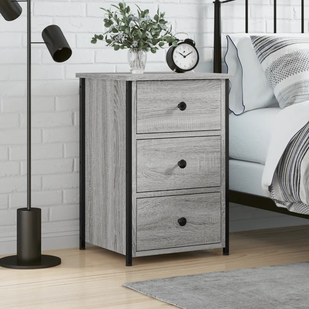 Comodino Grigio Sonoma 40x36x60 cm in Legno Multistrato 825999