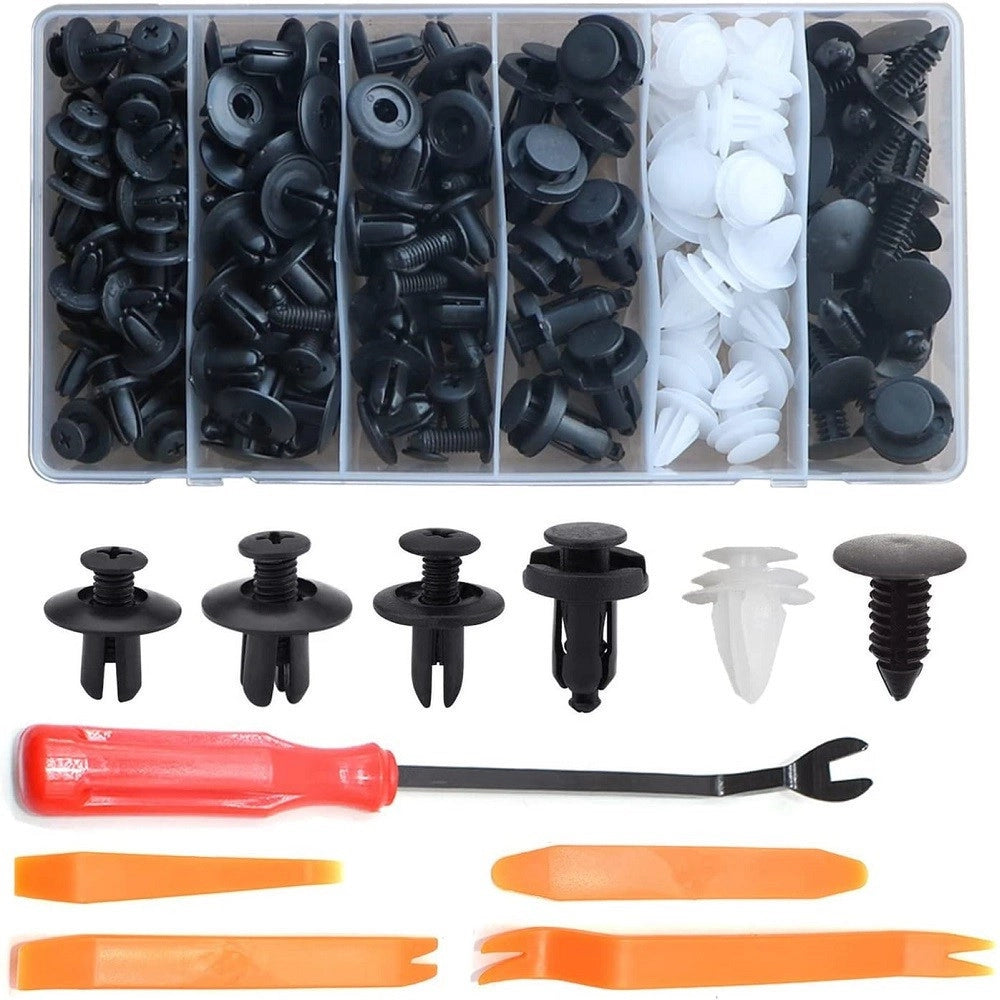 Trade Shop - Set 229pz Clip Di Fissaggio Auto Rivetti Plastica Strumento Rimozione Pannello -