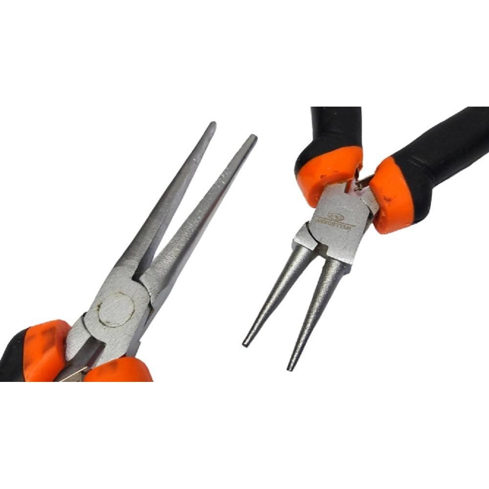Trade Shop - Set 4pz Mini Pinza Per Fabro Elettricista 115 Mm Acciaio Ergonomica Bricolage -