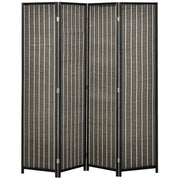 Paravento 4 pannelli 180 x 180 cm in bambù marrone pieghevole