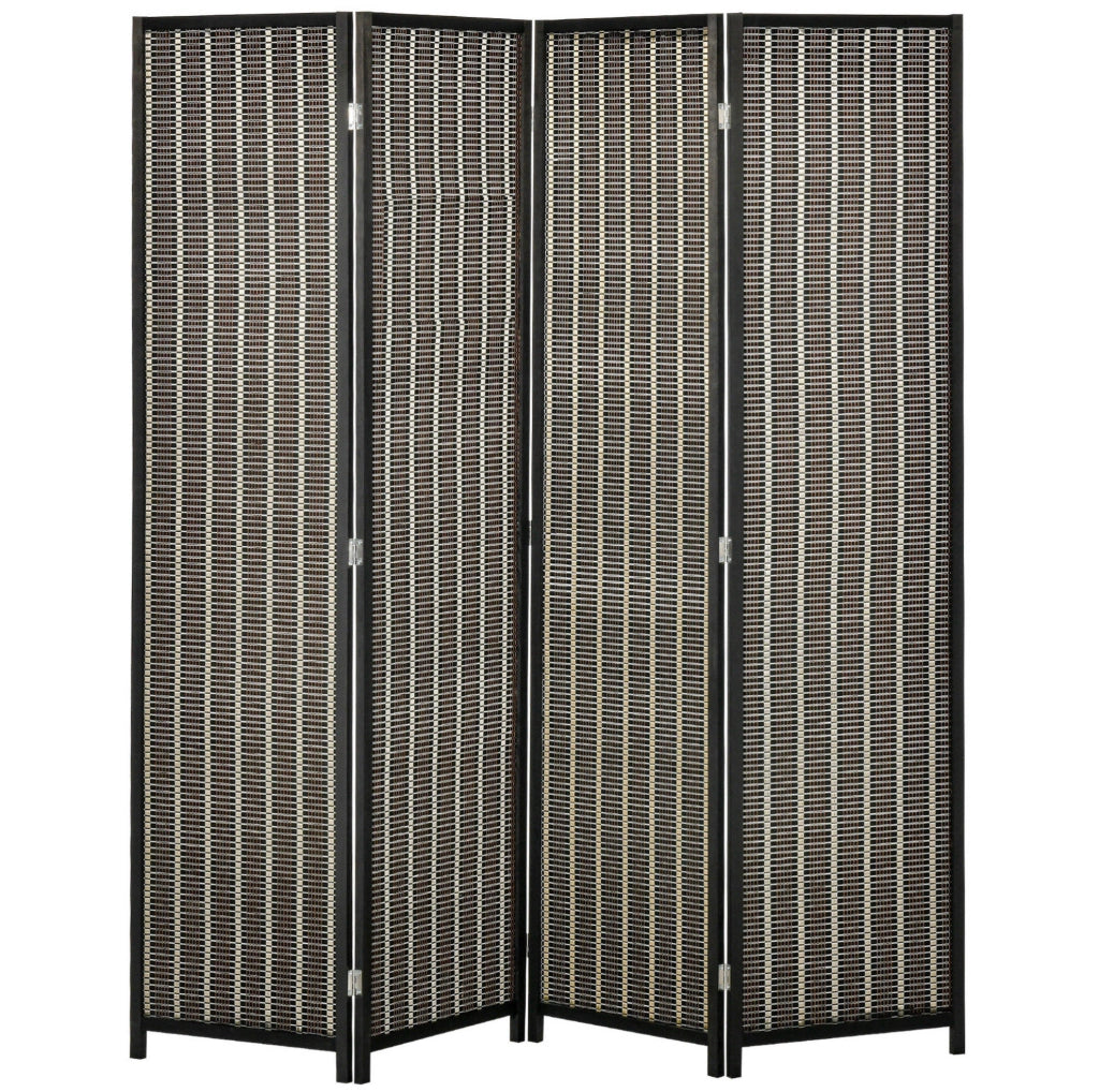 Paravento 4 pannelli 180 x 180 cm in bambù marrone pieghevole