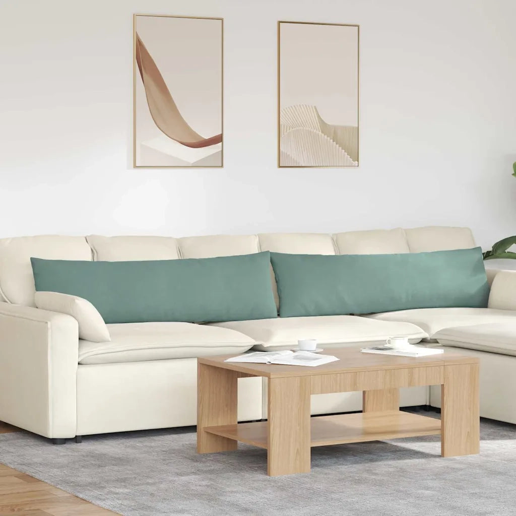 Cuscini da Divano 2 pcs Verde Mare 145 x 40 cm Tessuto in Cords