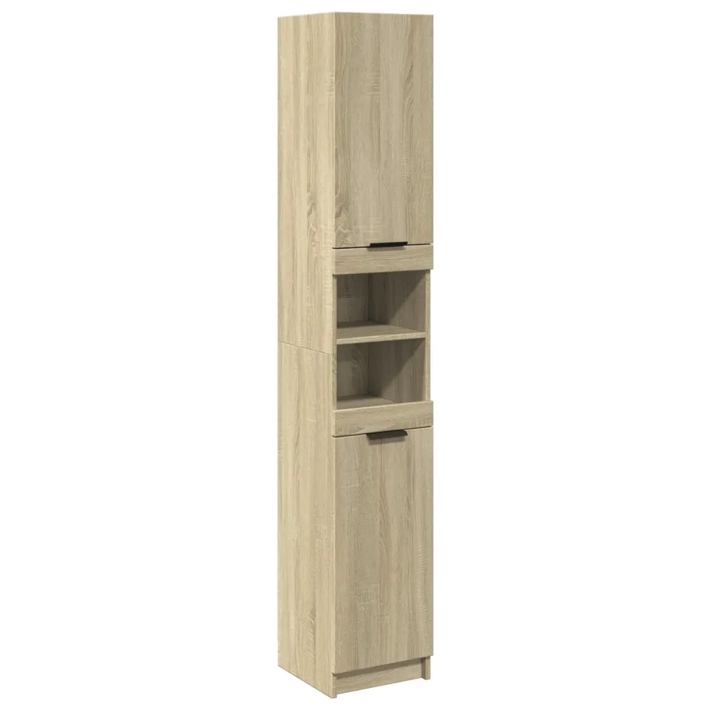Armadietto da Bagno Rovere Sonoma 32x34x188,5 cm in Truciolato 849656