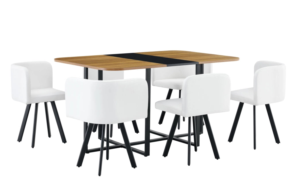Set da pranzo allungabile con sedie in MDF e metallo