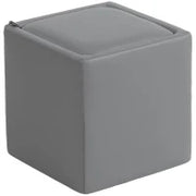 Pouf Contenitore con Coperchio in Ecopelle, 40 x 40 x 40 cm, Grigio