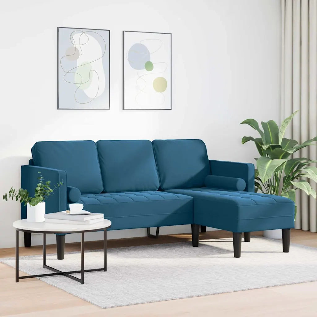 Set di divani con cuscino Blu Poliestere 42001934