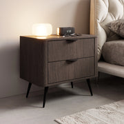 Gasi, Comodino 2 Cassetti, 63x38x55h cm Marrone Noce
