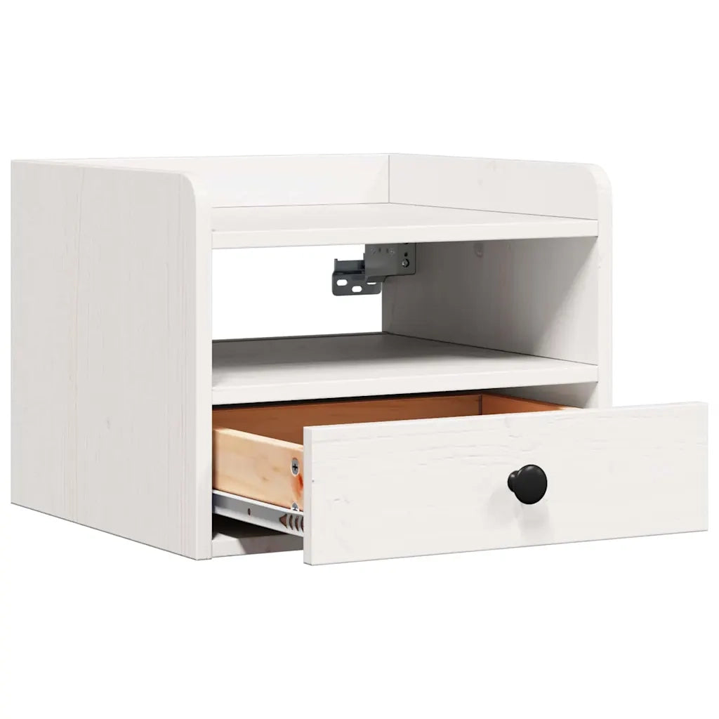 Comodino 2 pcs Bianco 38 x 36 x 29,5 cm Legno di pino massello 873514