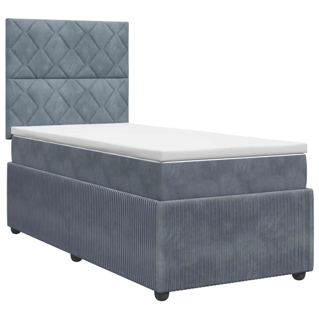 Letto box spring con materasso Grigio Scuro 90 x 190 cm Velluto 3454518