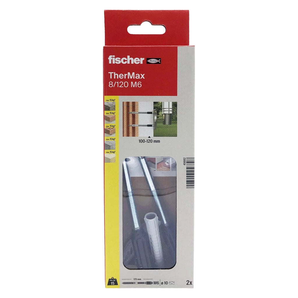 Tassello per Sistemi Isolamento 8 120 ( ) Fischer 2 Pezzi 6 x 180 mm