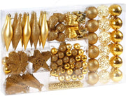 Deuba® Set Completo Palline Albero di Natale 102pz Ø 3-6cm Decorazioni Feste Natalizie Addobbi FESTIVITÀ Puntale Catena Perline
