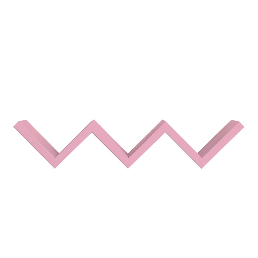 Mensola da Muro Modello SAETTA, Mensola Cameretta, Mensola da Parete, 57x11 p15.5 cm. Finitura  ROSA BLUSH  - MADE IN ITALY