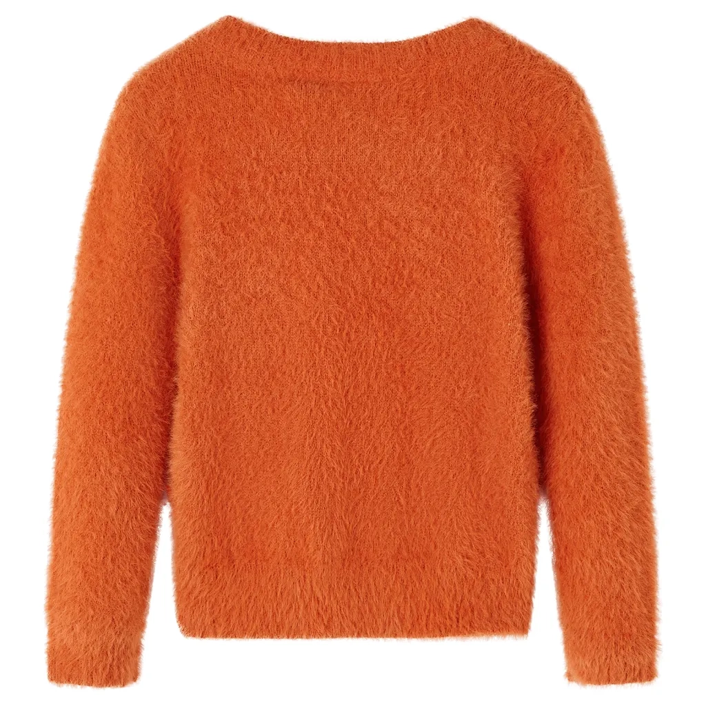 Maglione per Bambini Lavorato a Mano Arancione Bruciato 92 14942