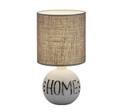 Lampada Tavolo Abat Jour Comodino Ceramica Home Paralume Marrone Esna GD Trio