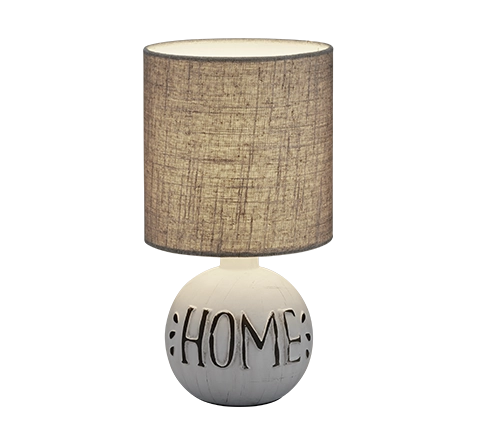 Lampada Tavolo Abat Jour Comodino Ceramica Home Paralume Marrone Esna GD Trio