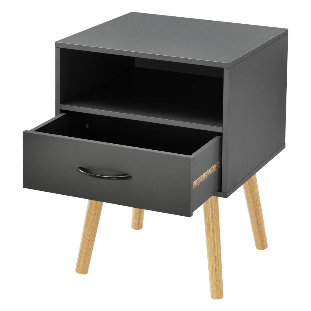 Comodino comodino cassettiera mobile basso con vano contenitore 57 cm grigio scuro 03 0006230