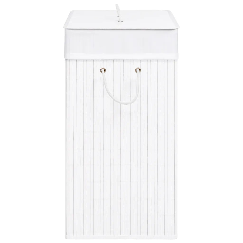 Cesto Portabiancheria in BambÃ¹ Bianco 100 L cod mxl 52684