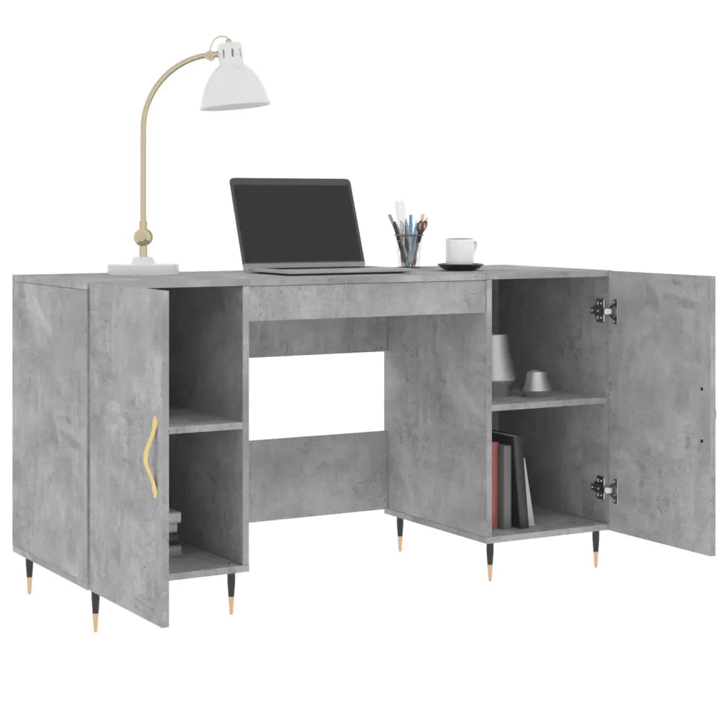 Scrivania Grigio Cemento 140x50x75 cm in Legno Multistrato 829528