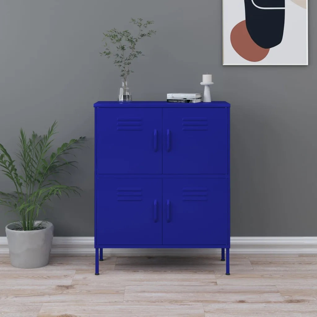 Armadietto Blu Marino 80x35x101,5 cm in Acciaio 336136