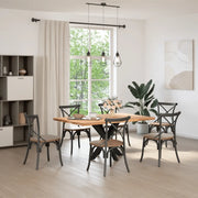 vidaXL Gamba per Tavolo da Pranzo a Forma di Ragno Nero 85x85x(72-73) cm Acciaio