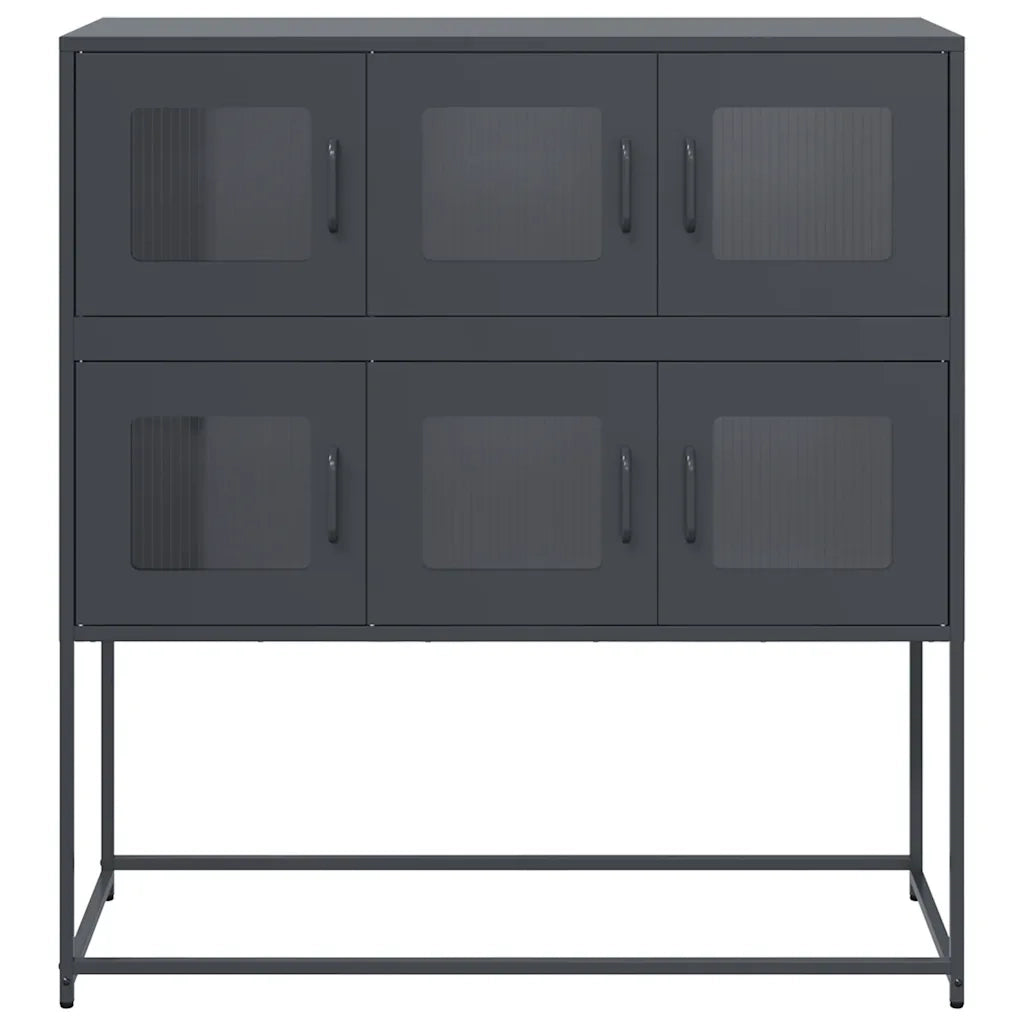 Credenza Antracite 100,5x39x107 cm in Acciaio Laminato a Freddo