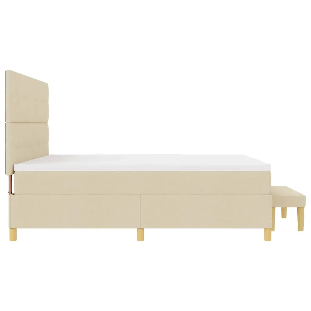 Letto a molle con materasso Crema 200 x 200 cm Tessuto 3344329