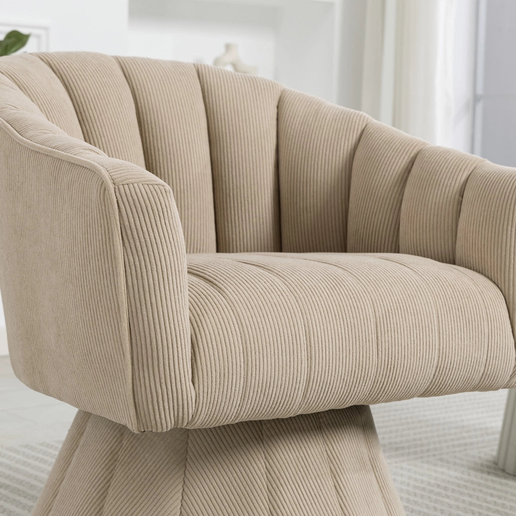 Sedia Girevole Ergonomica con Braccioli ¨C MINIMAL ¨C Tessuto Khaki, Design Moderno