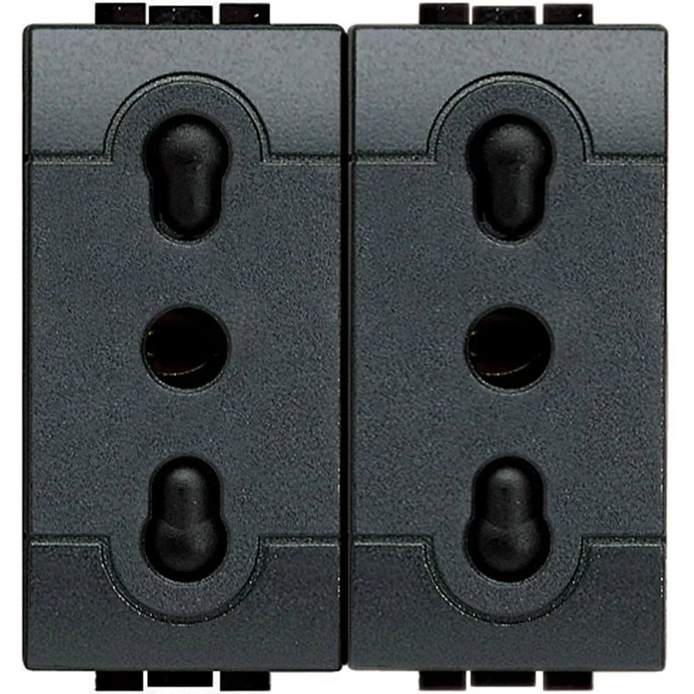 Living Int. - Presa duplex bipasso 2P+T 10/16A 250 Vac - L4180/2