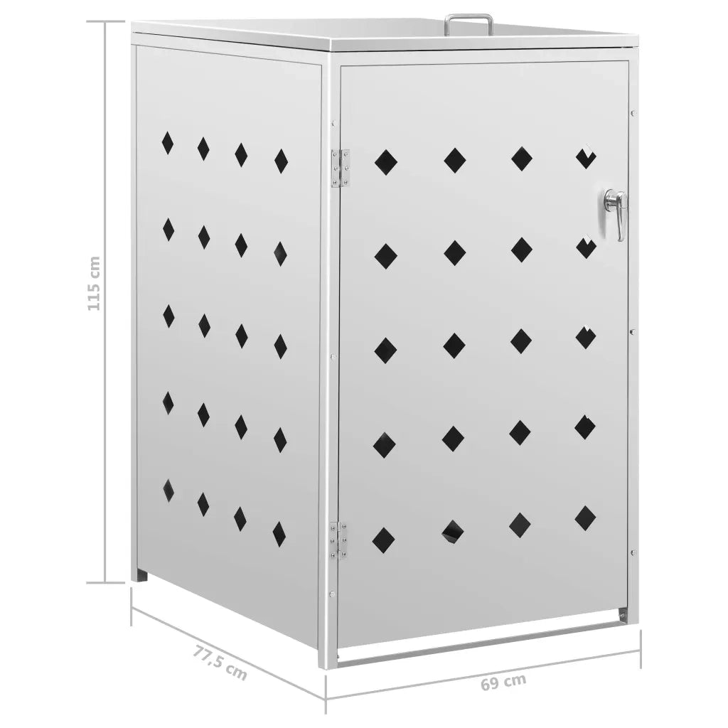 Copribidone per Spazzatura Singolo 240 L in Acciaio Inox 145379