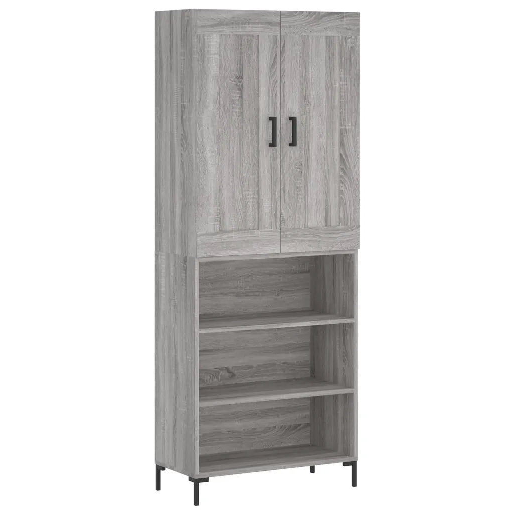 Credenza Grigio Sonoma 69,5x34x180 cm in Legno Multistrato 3200071