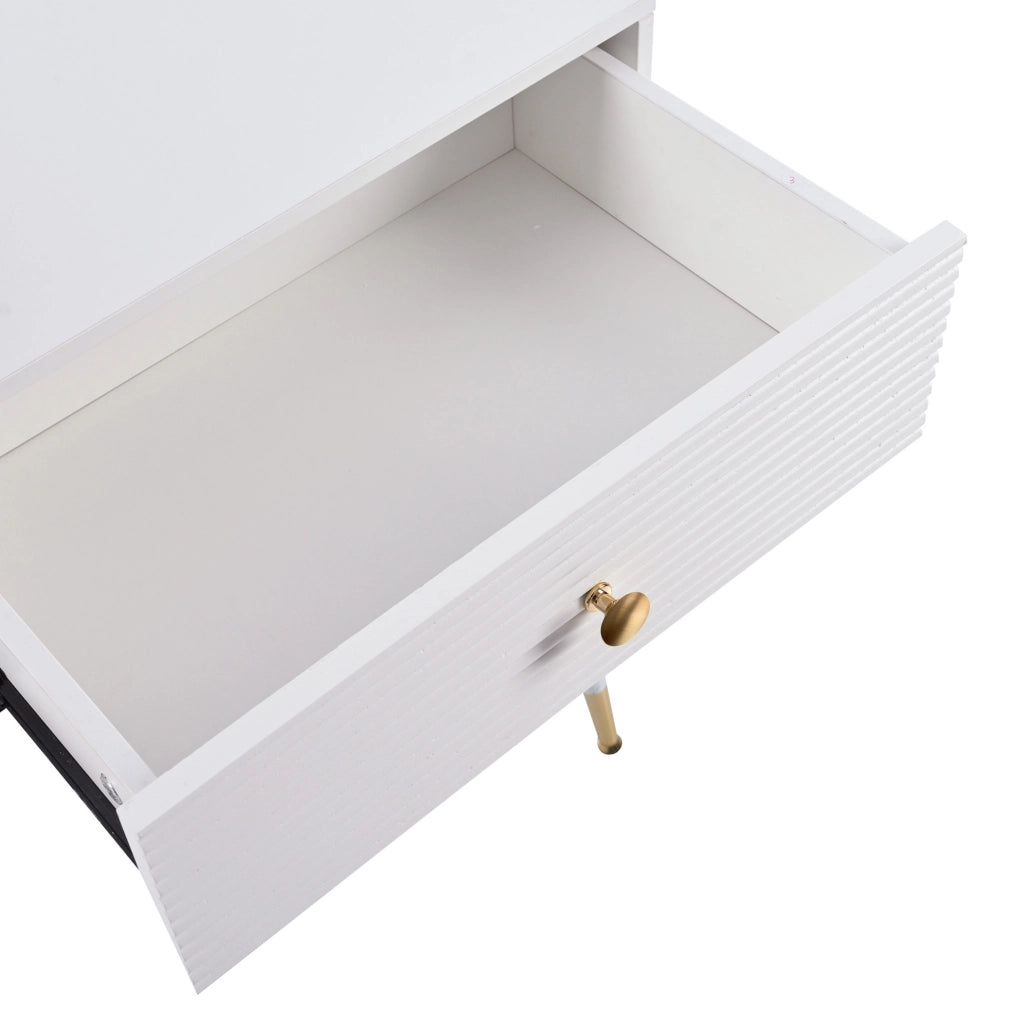 Toeletta con specchio LED e mobile laterale bianca 100x40x78 cm