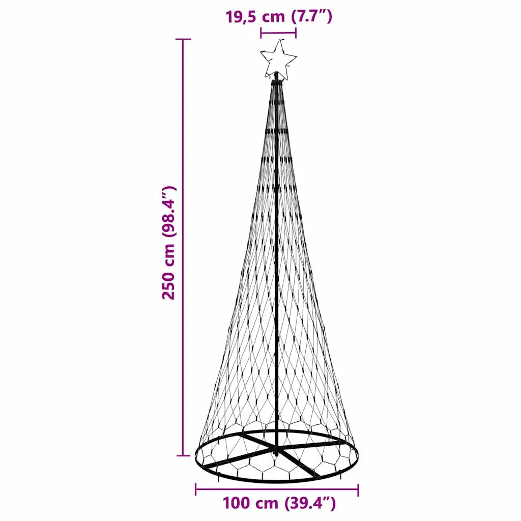 Albero di Natale LED con 295 LED Bianco freddo 250 cm Metallo