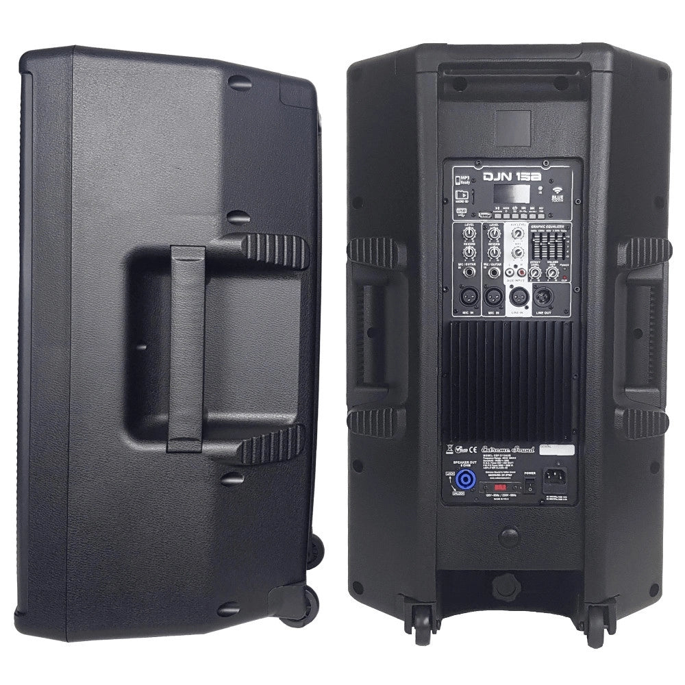 Trade Shop - Coppia Casse Audio Acustiche 4000w Extreme Sound Woofer 15" Bluetooth Usb Djn-15 -