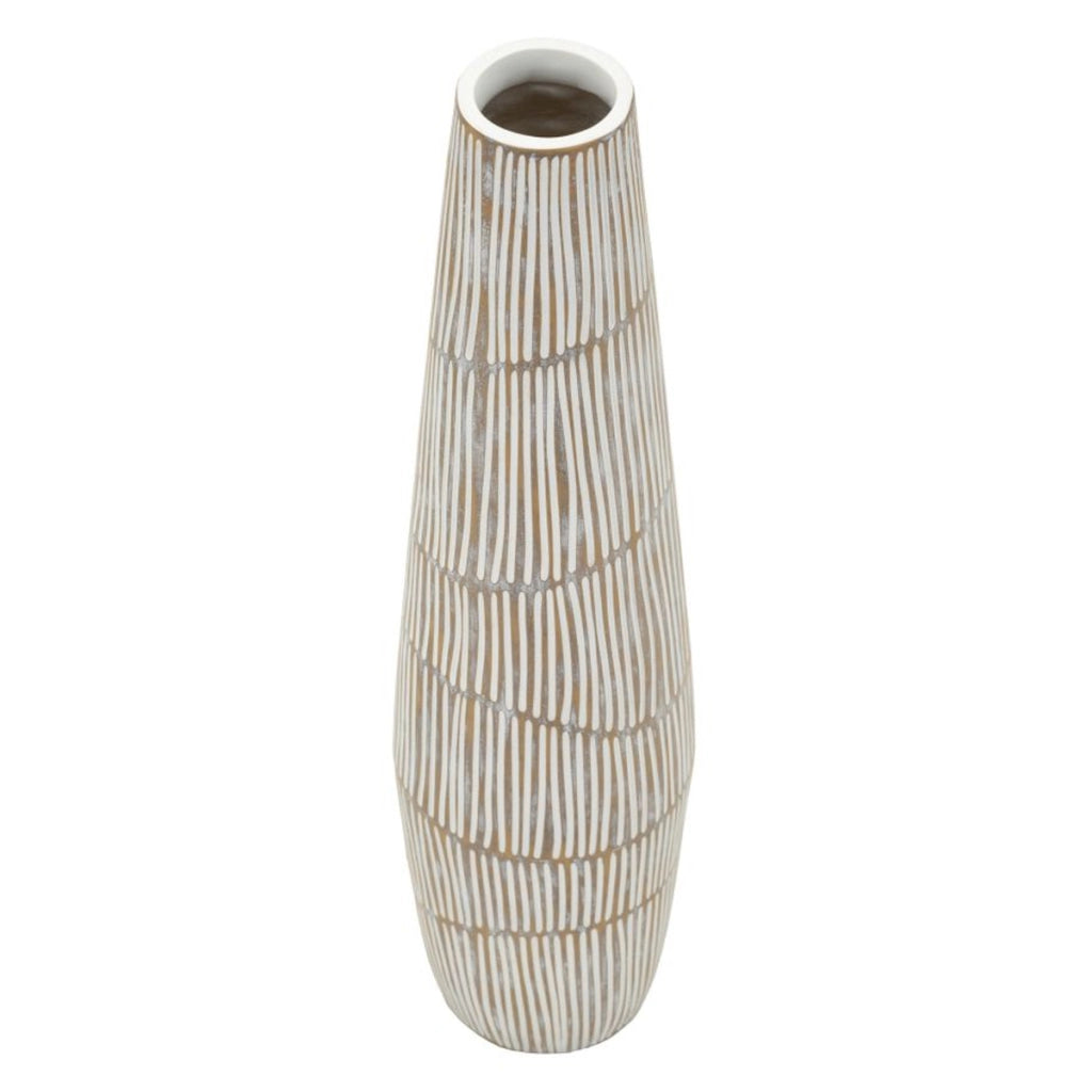 Vaso Decorativo VKH1028, Bianco, Poliresina, 17x17x68,5 cm