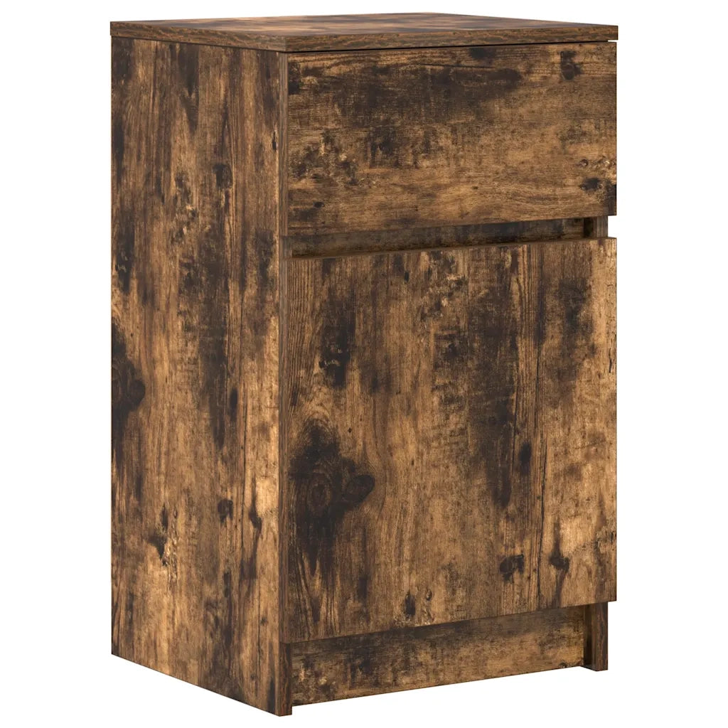 Comodini 2 pz-Set di 2 Tavolino da notte Rovere Fumo 39x35x65 cm in Legno Multistrato