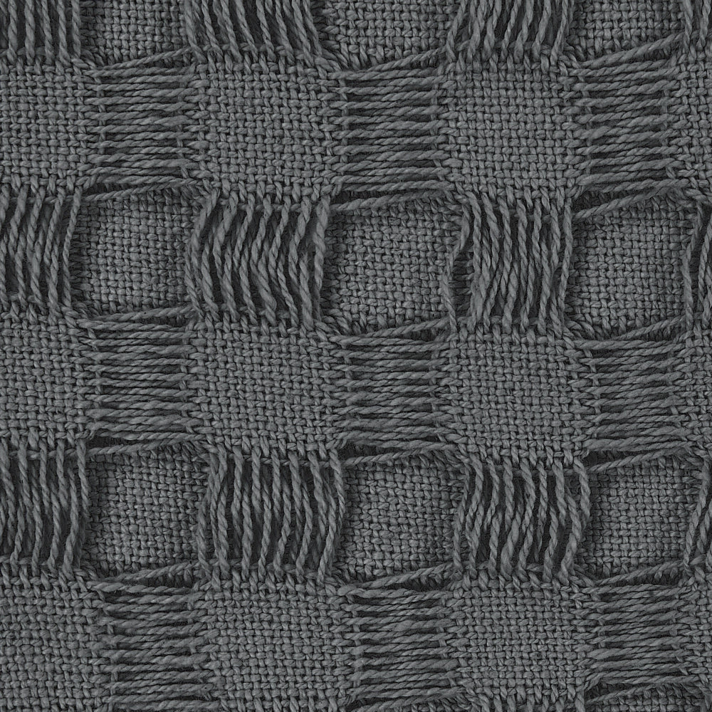 Copriletto in tessuto di cotone grigio scuro 150 x 200 cm con frange Coperta decorativa Biancheria da letto design classico Camera da letto