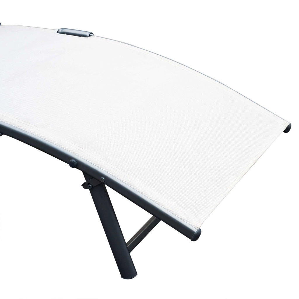 Sdraio da Giardino Pieghevole con Cuscino ¨C zephmum ¨C Beige 137x63.5x100.5cm