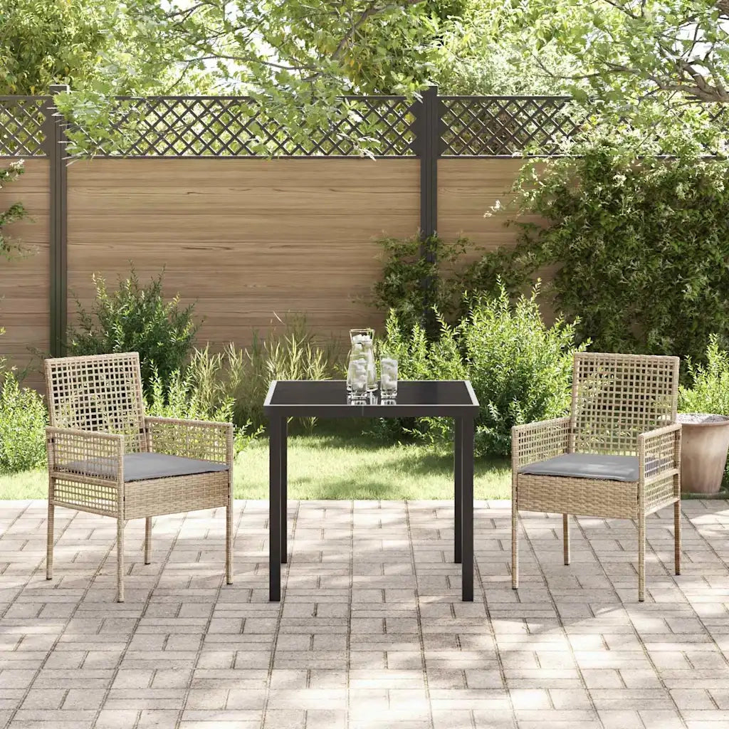Sedia da Giardino 2 pz | Sedie da Esterno Beige 55 x 53 x 85 cm polyrattan