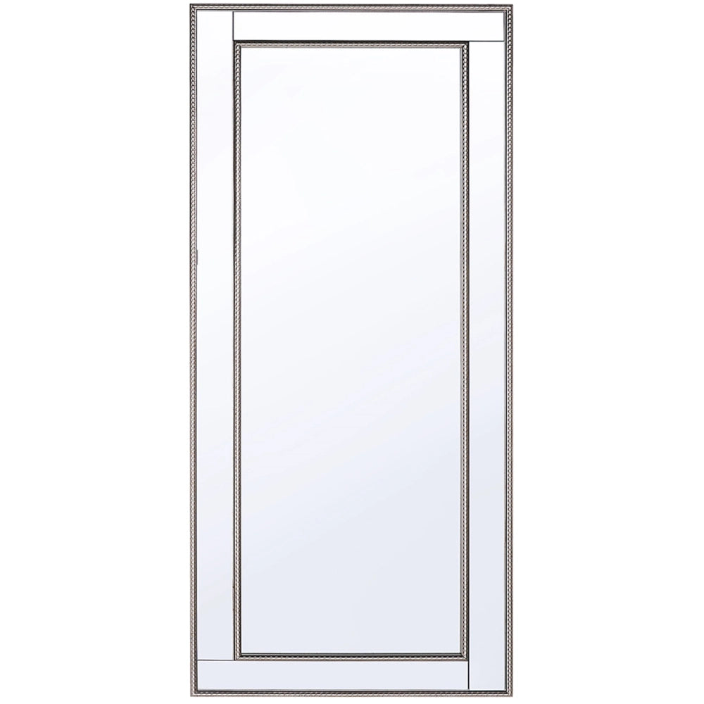 Specchio da parete argento con dorato 50 x 130 cm verticale minimalista Art Deco camera da letto comò soggiorno