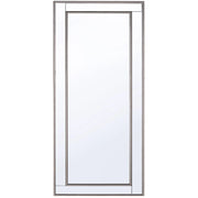 Specchio da parete argento con dorato 50 x 130 cm verticale minimalista Art Deco camera da letto comò soggiorno