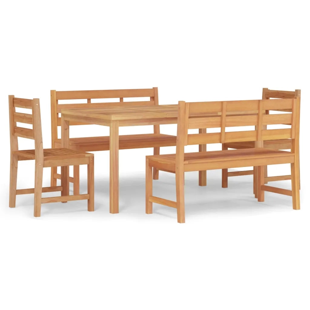 Set da Pranzo per Giardino 5 pz in Legno Massello di Teak 3157198