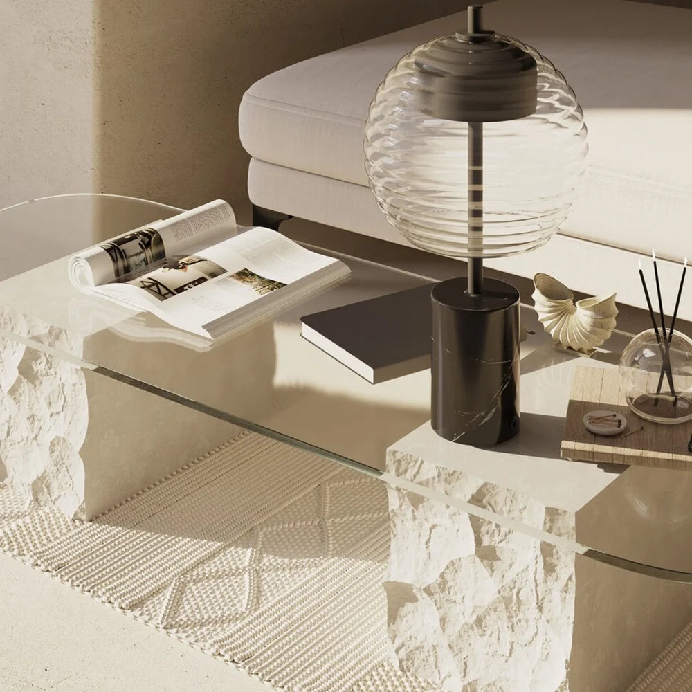 Maytoni Lampada da tavolo moderna Mystic 1 luce LED integrato nero metallo vetro