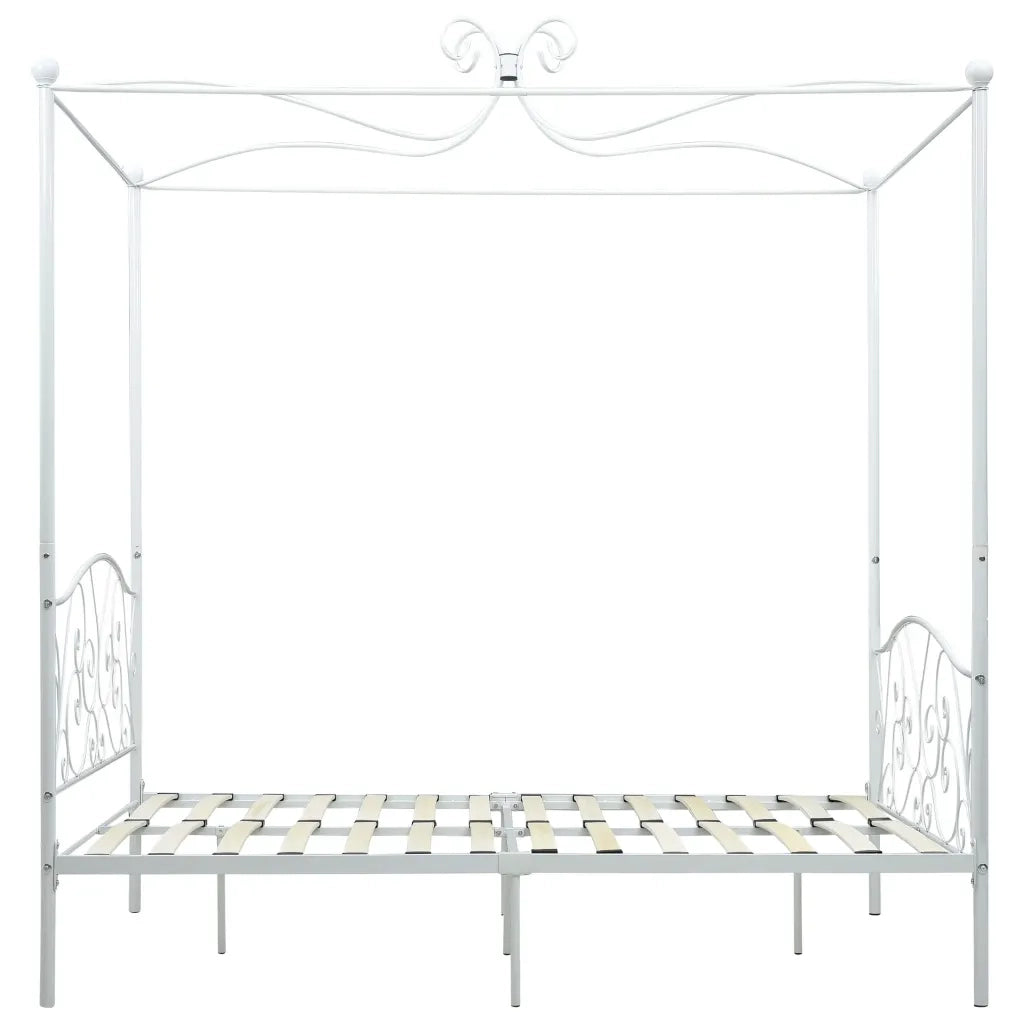 Letto a Baldacchino Bianco in Metallo 120x200 cm cod mxl 61612