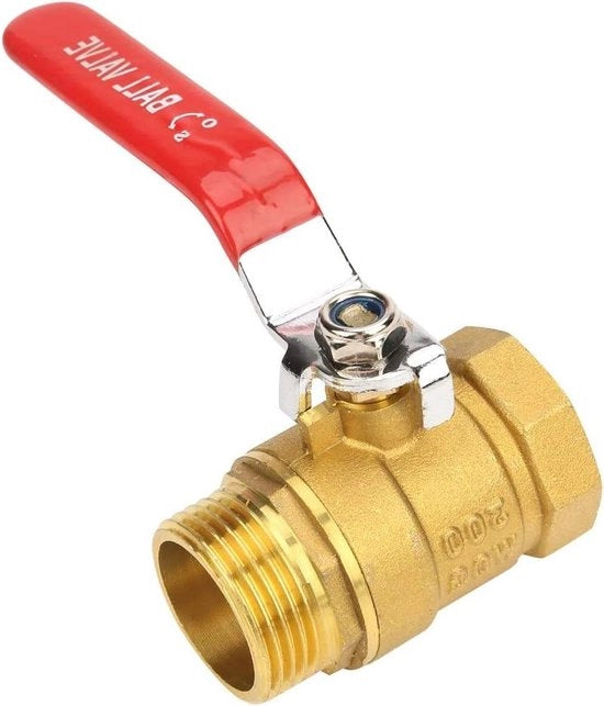 Valvola a sfere Regolatore Manubrio in ottone Tubo - 1 pollice BSP DN25 - Flessibile maschile e femminile - Valvola di scarico - Valvola di scarico del serbatoio
