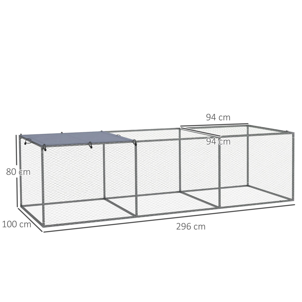 Recinto per animali da giardino - Xylo - acciaio galvanizzato 3x1x0,8 m esterno