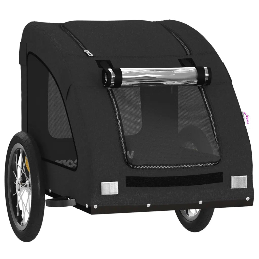 Rimorchio da Bici per Animali Nero Oxford e Ferro CFW6232330